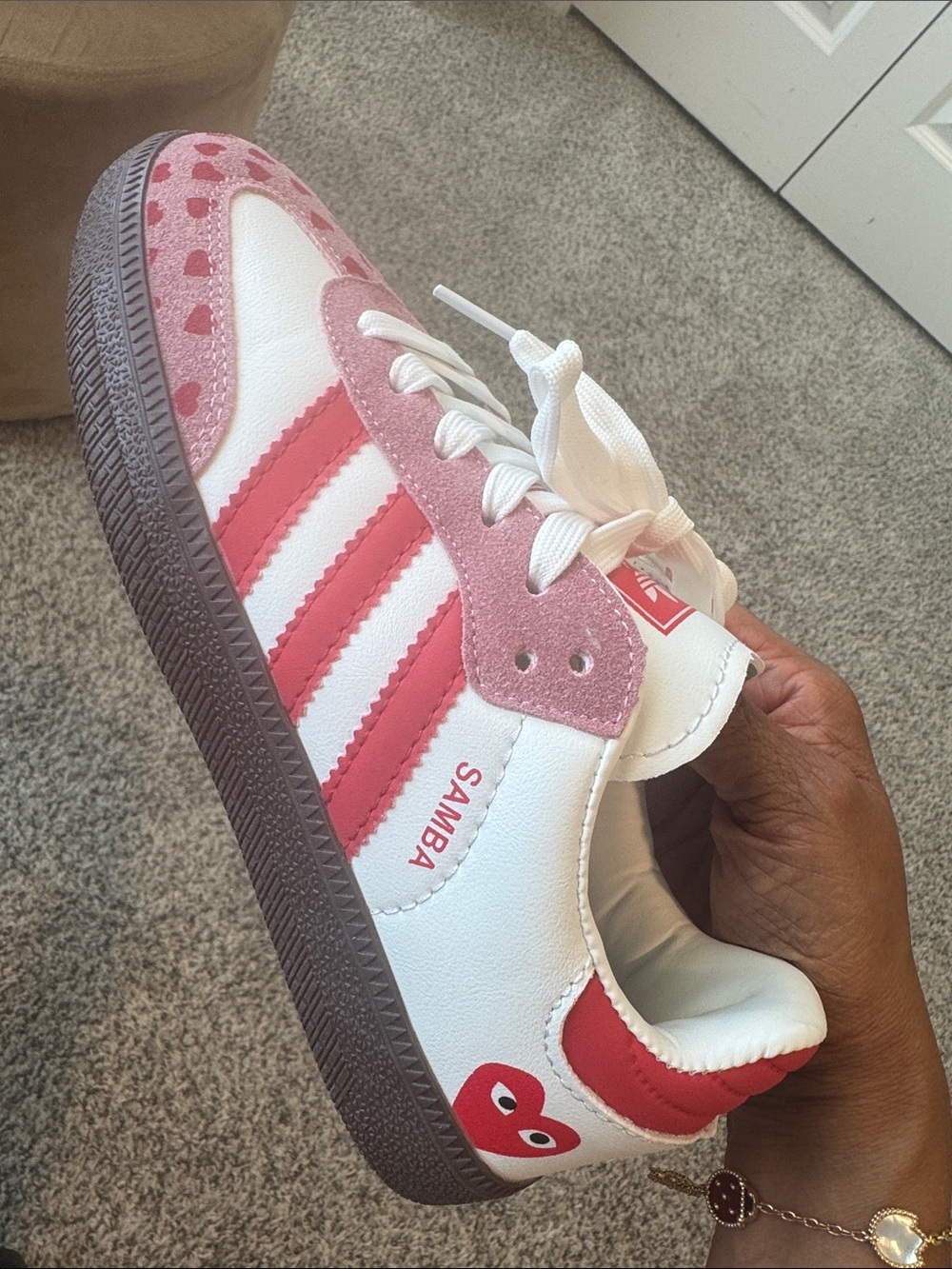 adidas Samba Women's Sneakers White and Red - Picture 3 of 11